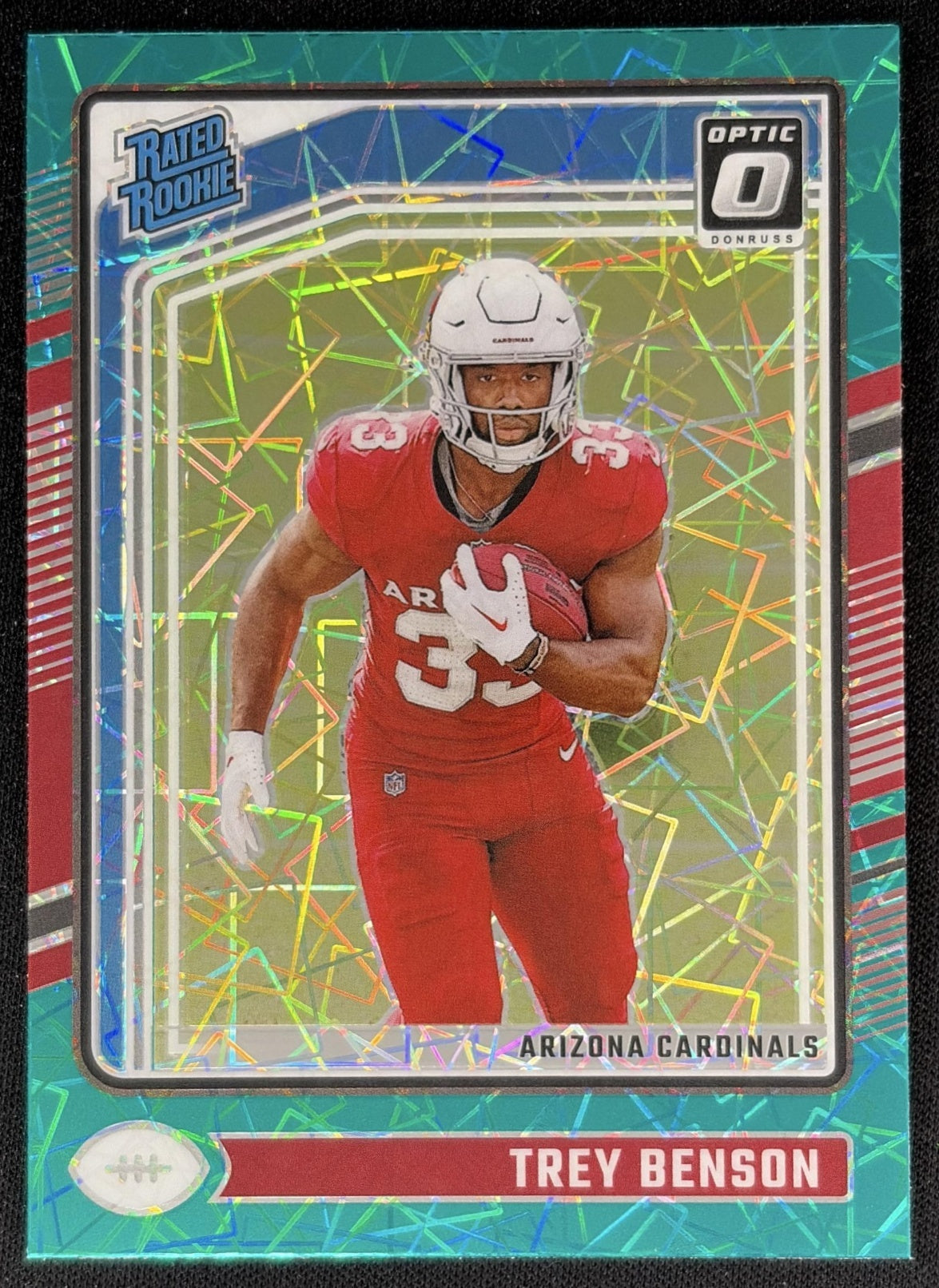 Trey Benson 2024 Panini Donruss Optic Teal Velocity Cardinals front