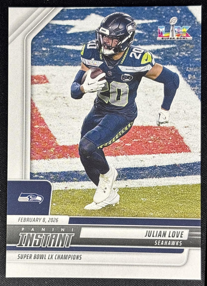 Julian Love 2026 Panini Instant Super Bowl LIX Champions Seattle Seahawks