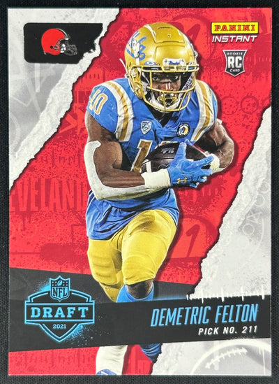 Demetric Felton 2021 Panini Instant NFL Draft Night Browns Sports Trading Cards
