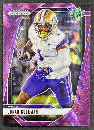Jonah Coleman 2025 Panini Prizm Draft Picks Purple Wave Huskies Browns