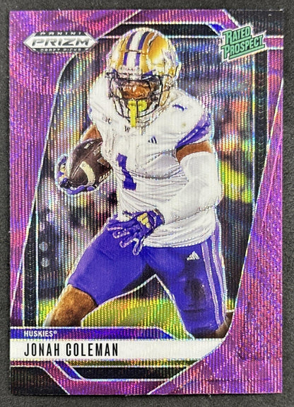Jonah Coleman 2025 Panini Prizm Draft Picks Purple Wave Huskies Browns