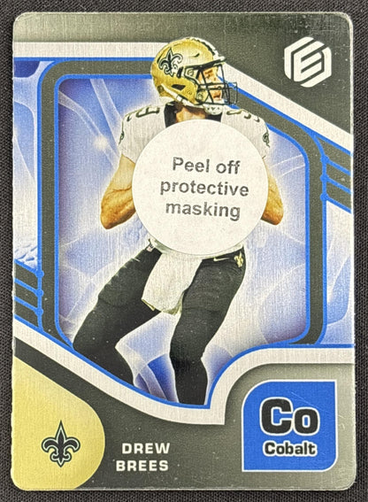 Drew Brees 2021 Panini Elements Metal Cobalt /27 Saints