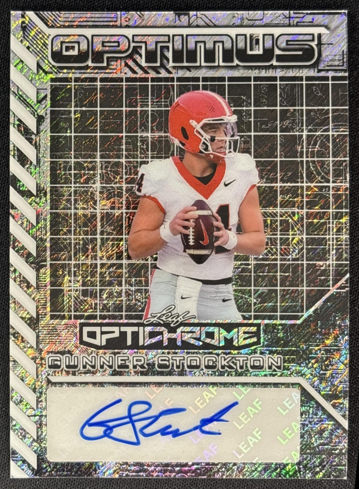 Gunner Stockton 2025 Leaf Optichrome Optimus Auto Shimmer Silver /10