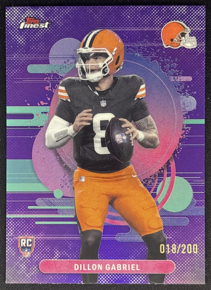 Dillon Gabriel 2025 Topps Finest Uncommon Purple Refractor /200 Browns front