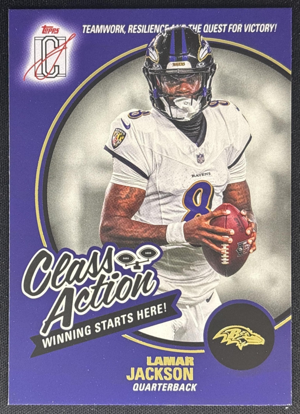 Lamar Jackson 2025 Topps Signature Class Action Ravens front