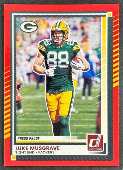 Luke Musgrave 2025 Panini Donruss Press Proof Red Packers Default Title Sports Trading Cards