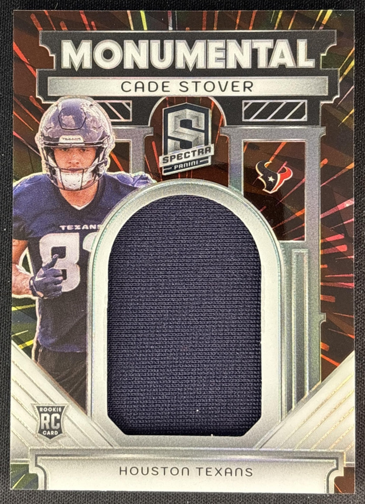 Cade Stover 2024 Panini Spectra Monumental Memorabilia Hyper /60 Texans