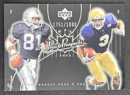 Arnaz Battle Tim Brown 2003 Upper Deck Pros & Prospects /1800 front