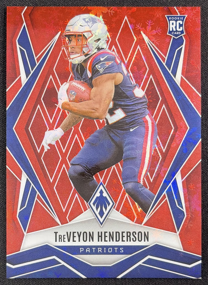 TreVeyon Henderson 2025 Panini Phoenix Red Winter Prizm /399 New England Patriots