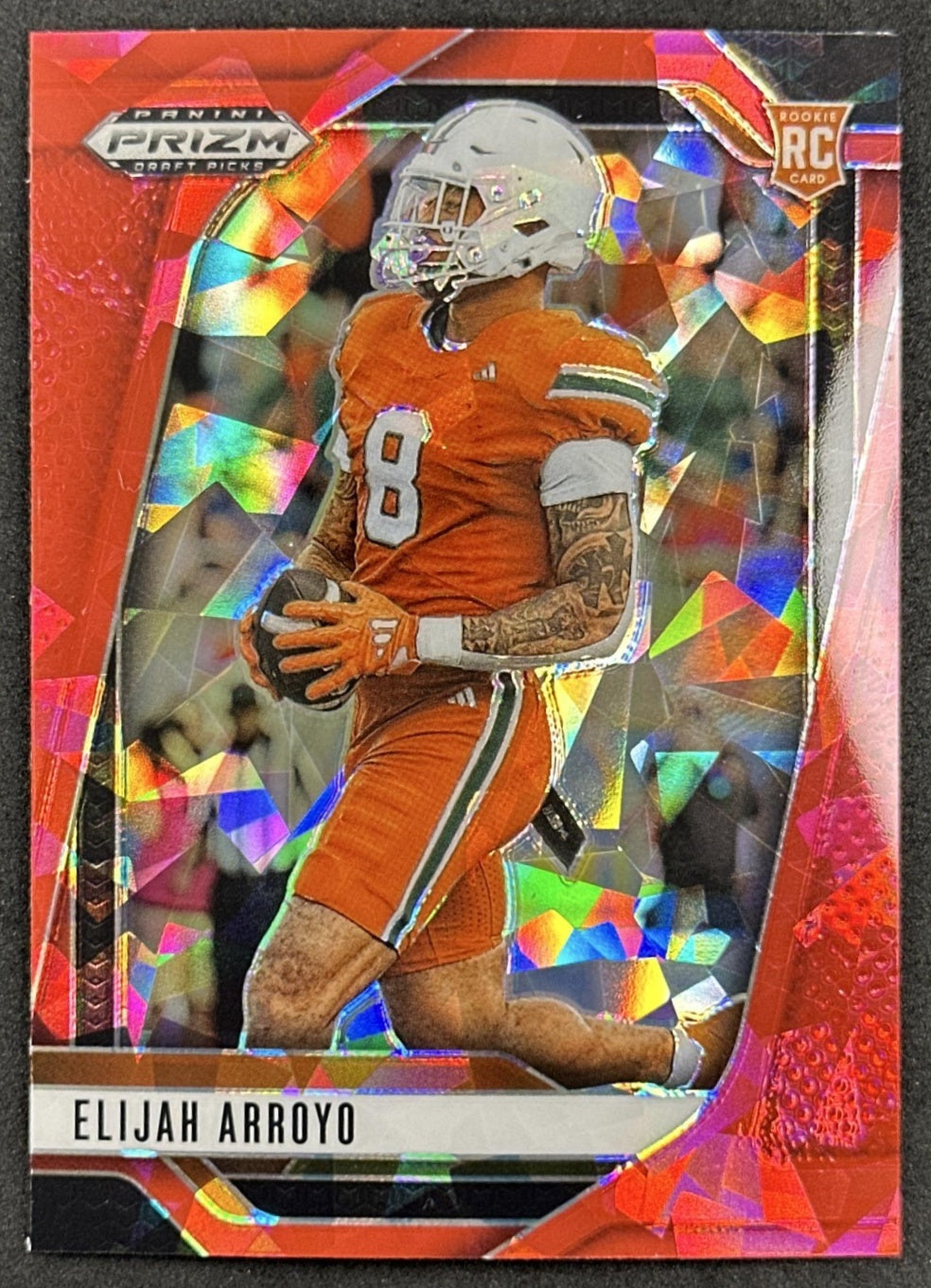 Elijah Arroyo 2025 Panini Prizm Draft Picks Red Ice Hurricanes Seahawks - Front