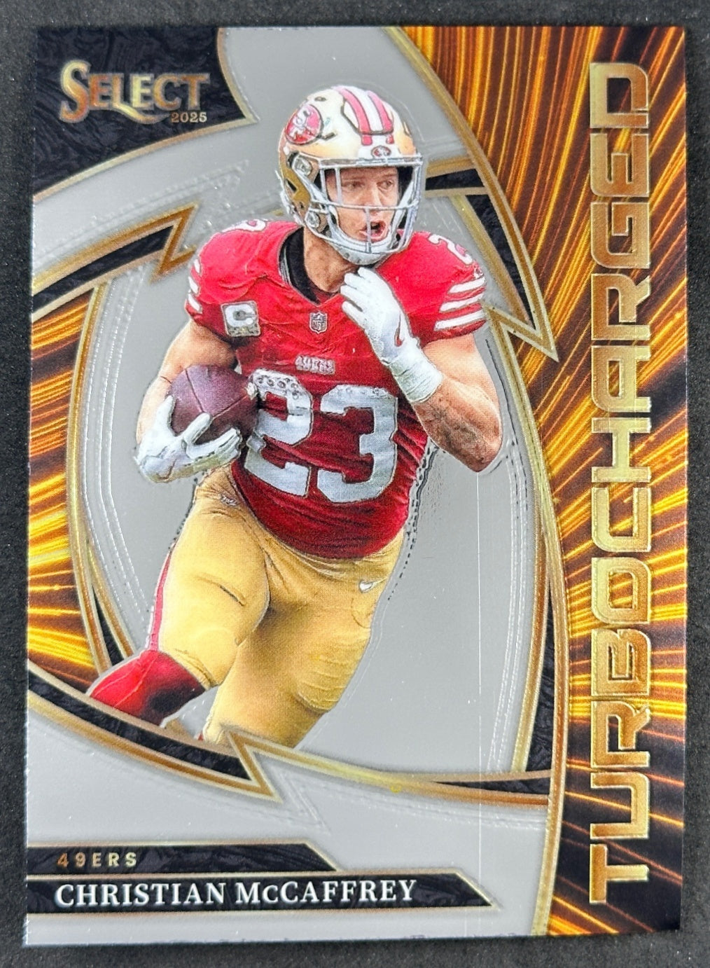 Christian McCaffrey 2025 Select Turbocharged 49ers Sports Trading Cards