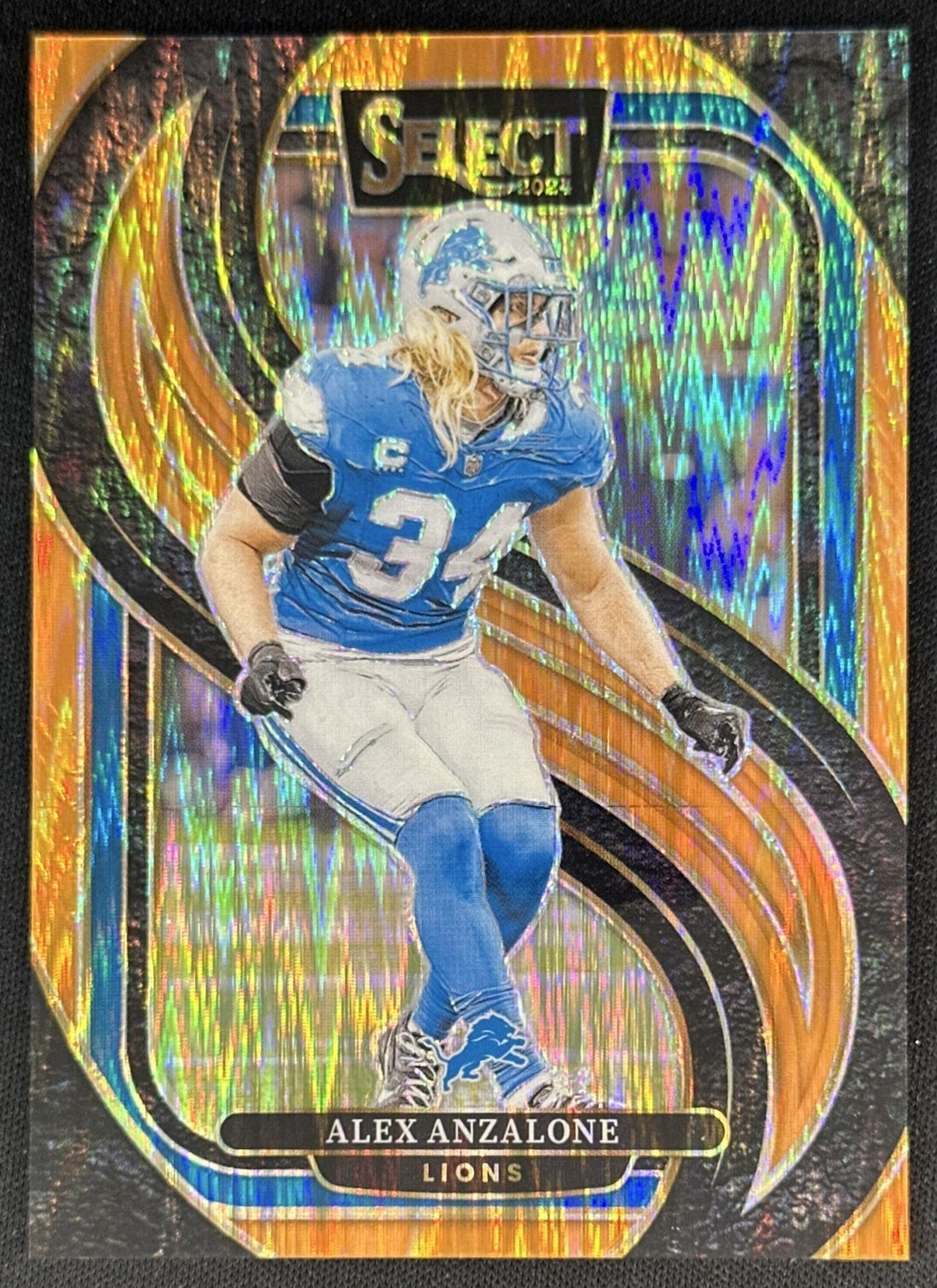 Alex Anzalone 2024 Panini Select Premier Orange Prizm Shock /399 Lions Default Title Sports Trading Cards