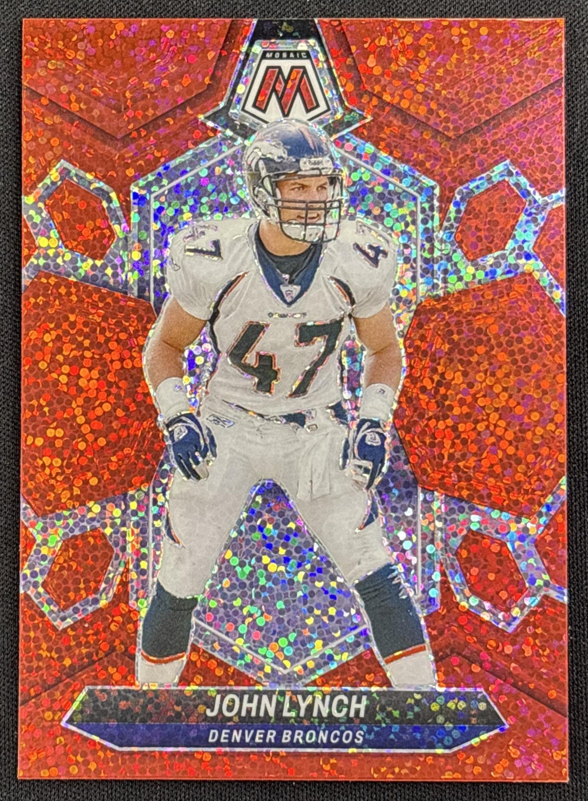 John Lynch 2024 Panini Mosaic Red Sparkle Prizm Broncos