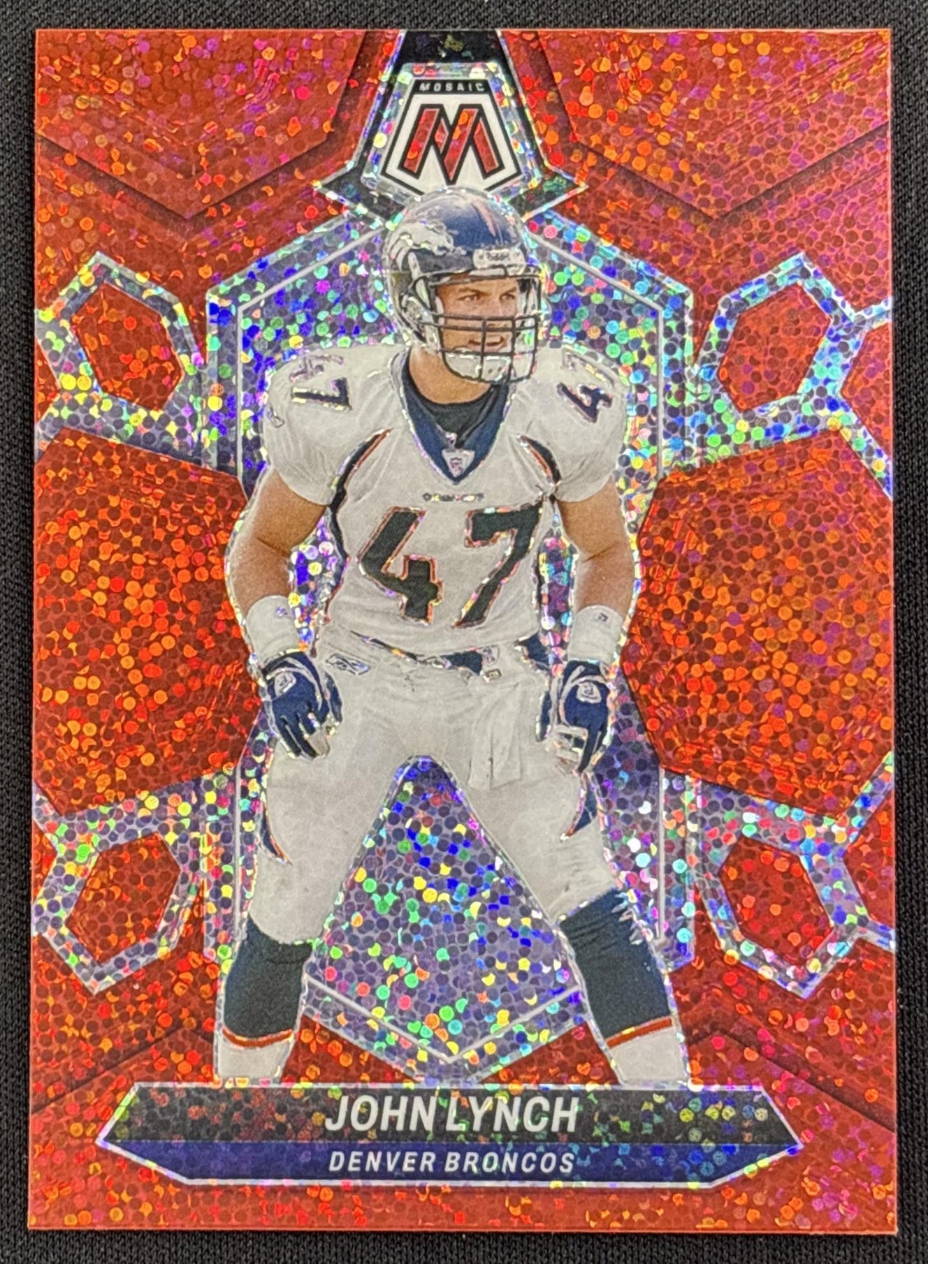 John Lynch 2024 Panini Mosaic Red Sparkle Prizm Broncos