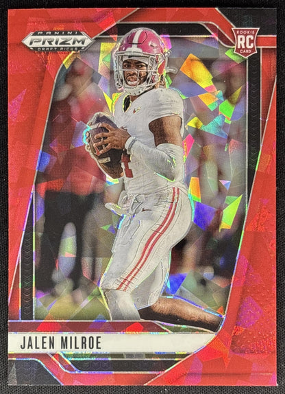 Jalen Milroe 2025 Panini Prizm Draft Picks Red Ice Crimson Tide Seahawks Sports Trading Cards