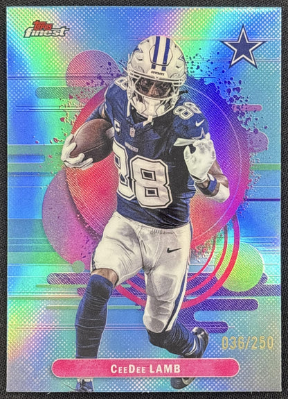 CeeDee Lamb 2025 Topps Finest Uncommon Sky Blue Refractor /250 Cowboys