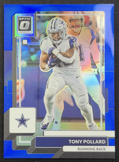 Tony Pollard 2022 Panini Donruss Optic Blue /179 Cowboys
