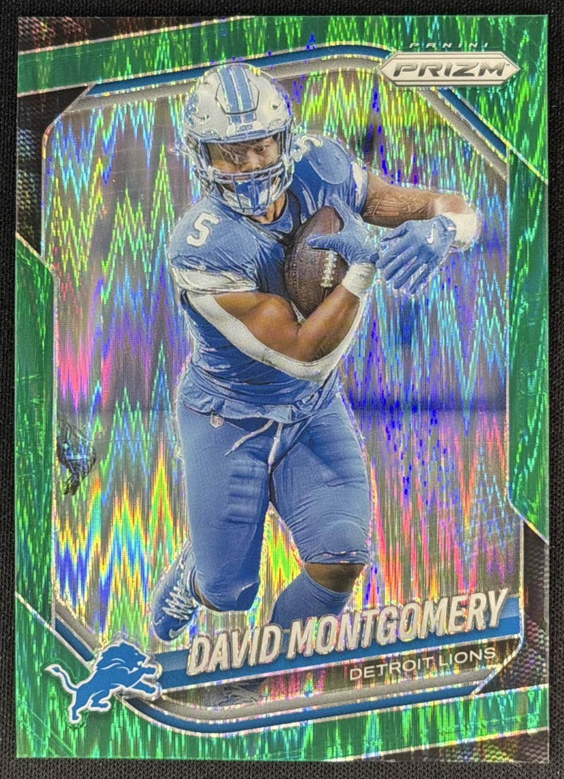 David Montgomery 2025 Panini Prizm Green Flash Lions Default Title Sports Trading Cards
