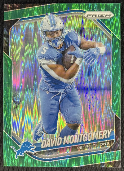 David Montgomery 2025 Panini Prizm Green Flash Lions Default Title Sports Trading Cards