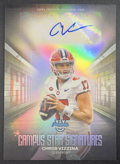 Christopher Vizzina 2025 Bowman Chrome University Campus Star Signature Refractor Tigers 2