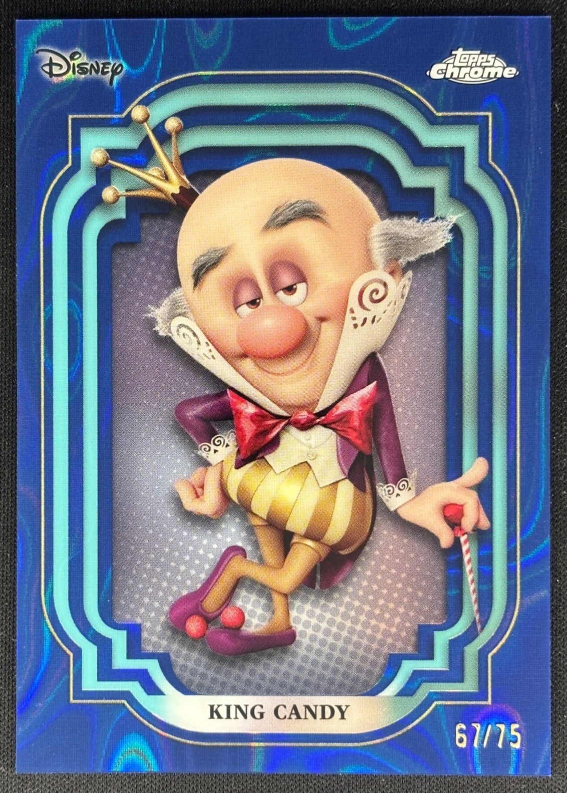 King Candy 2024 Chrome Disney Blue Lava Refractor /75 Wreck-It Ralph