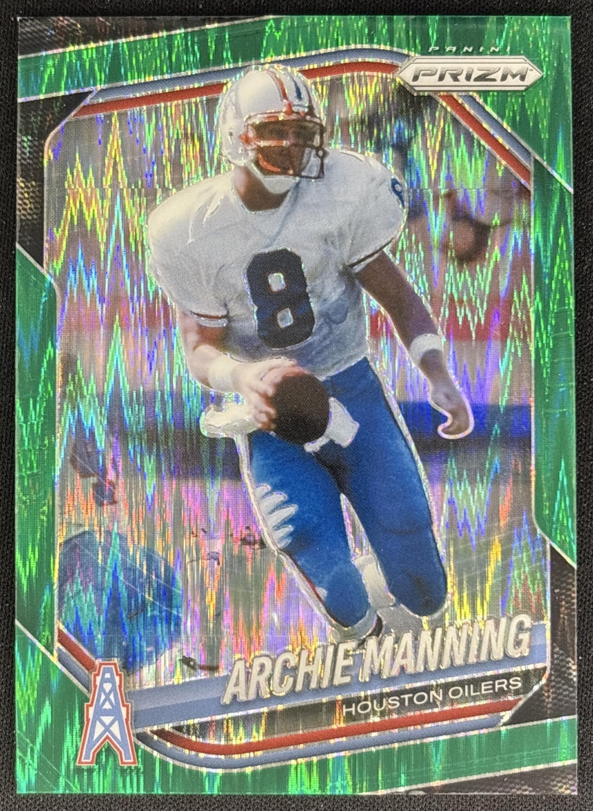 Archie Manning 2025 Panini Prizm Green Flash Titans front