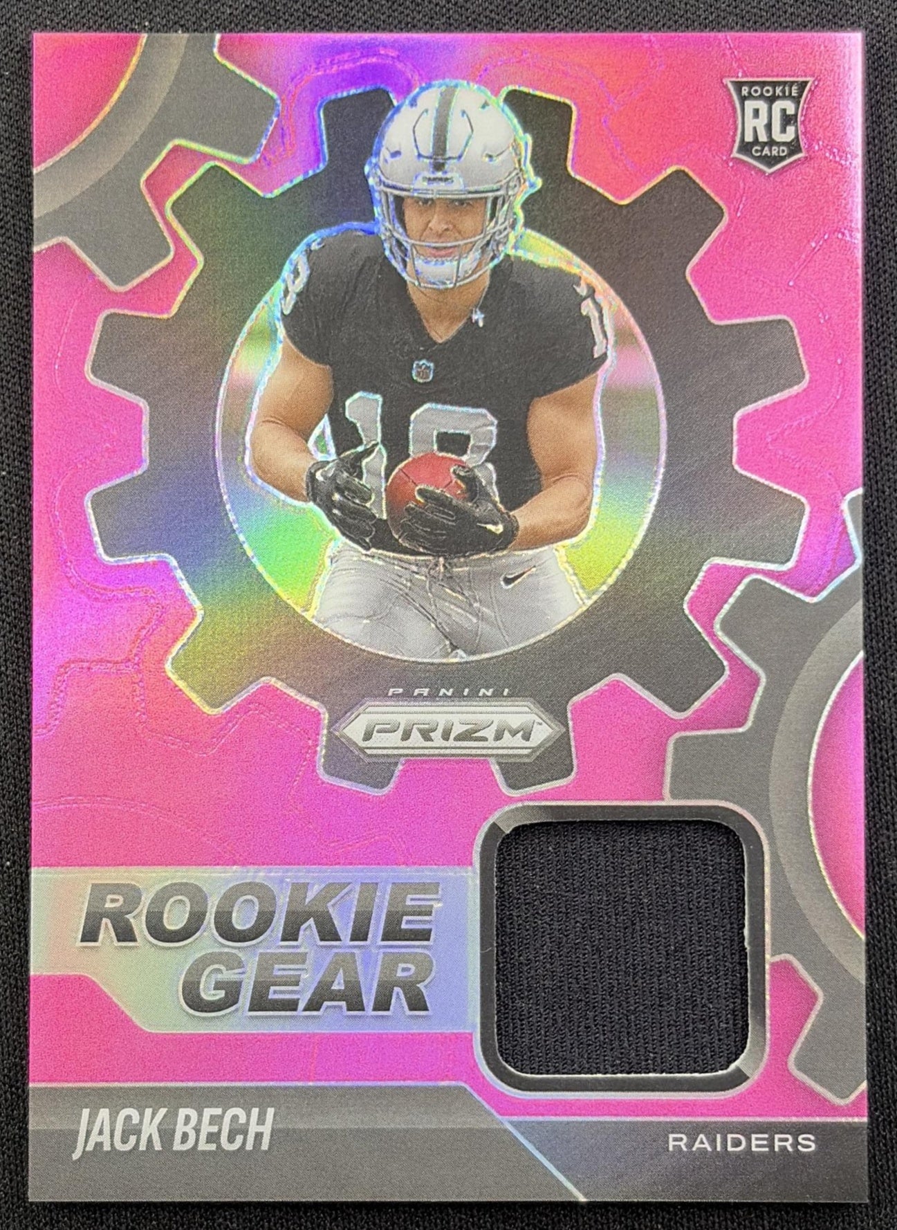 Jack Bech 2025 Panini Prizm Rookie Gear Pink Raiders
