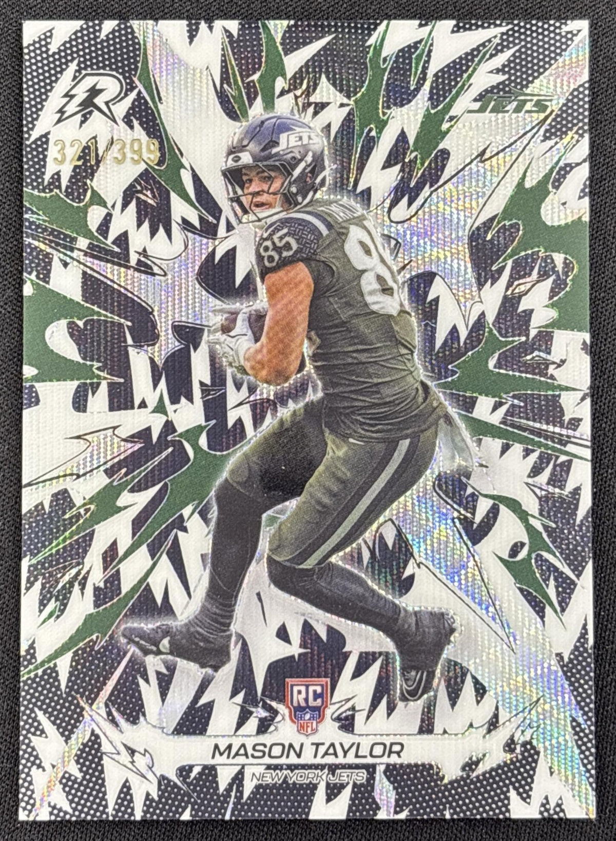 Mason Taylor 2025 Topps Resurgence Black and White Surge Refractor /399 Jets