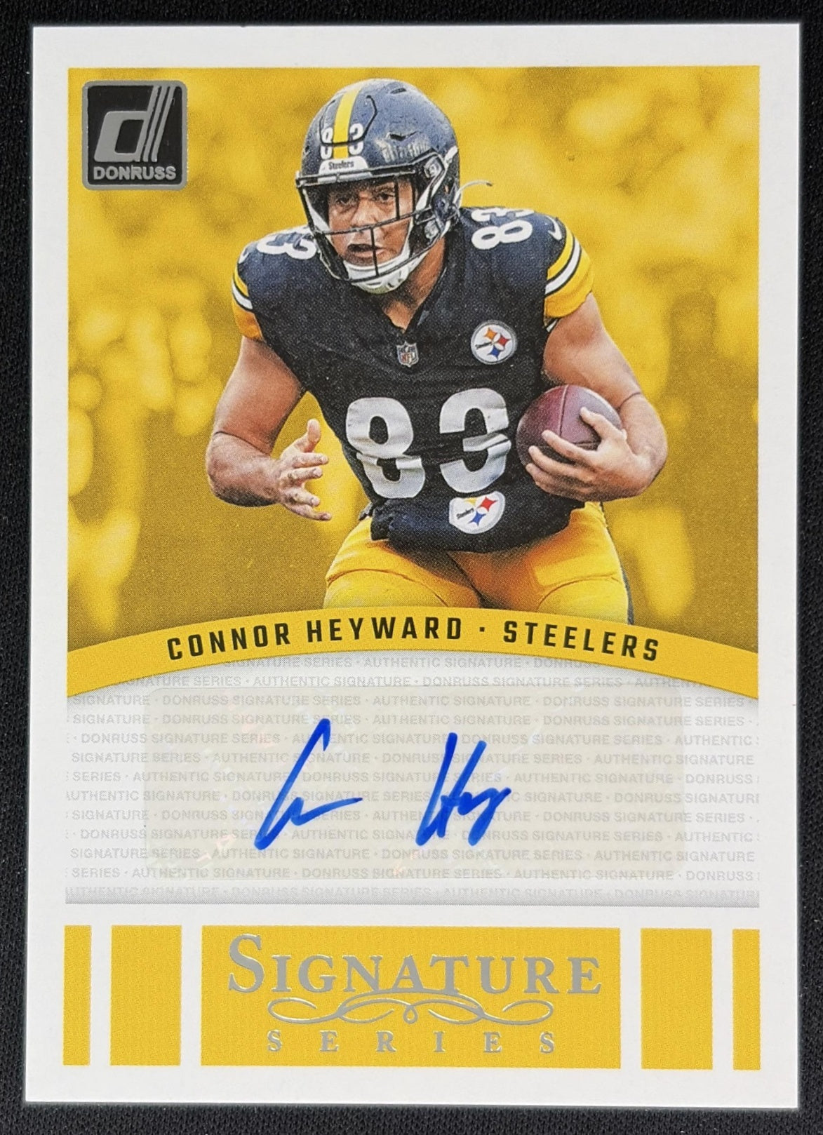 Connor Heyward 2024 Panini Donruss Signature Series Steelers front