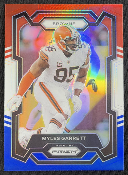 Myles Garrett 2023 Panini Prizm Red White and Blue Browns Sports Trading Card