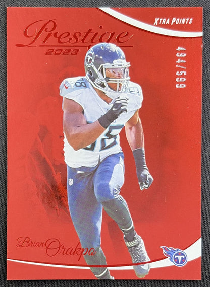 Brian Orakpo 2023 Panini Prestige Xtra Points Red /599 Titans front