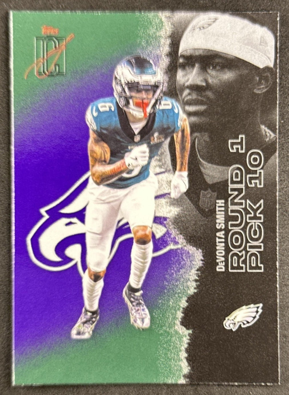 DeVonta Smith 2025 Topps Signature Class Veteran Green & Purple Foil Eagles