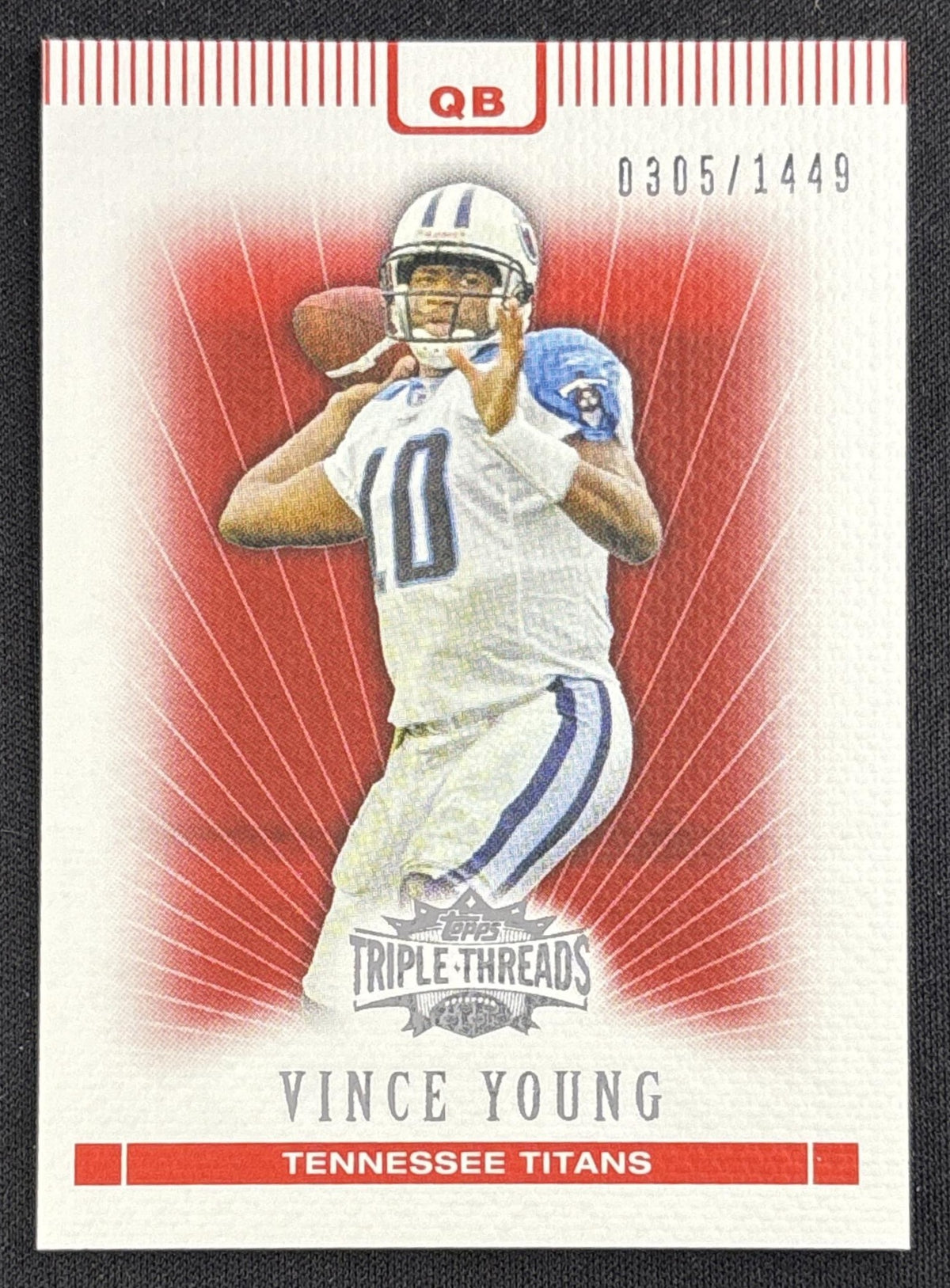 Vince Young 2007 Topps Triple Threads /1449 Titans Sports Trading Card