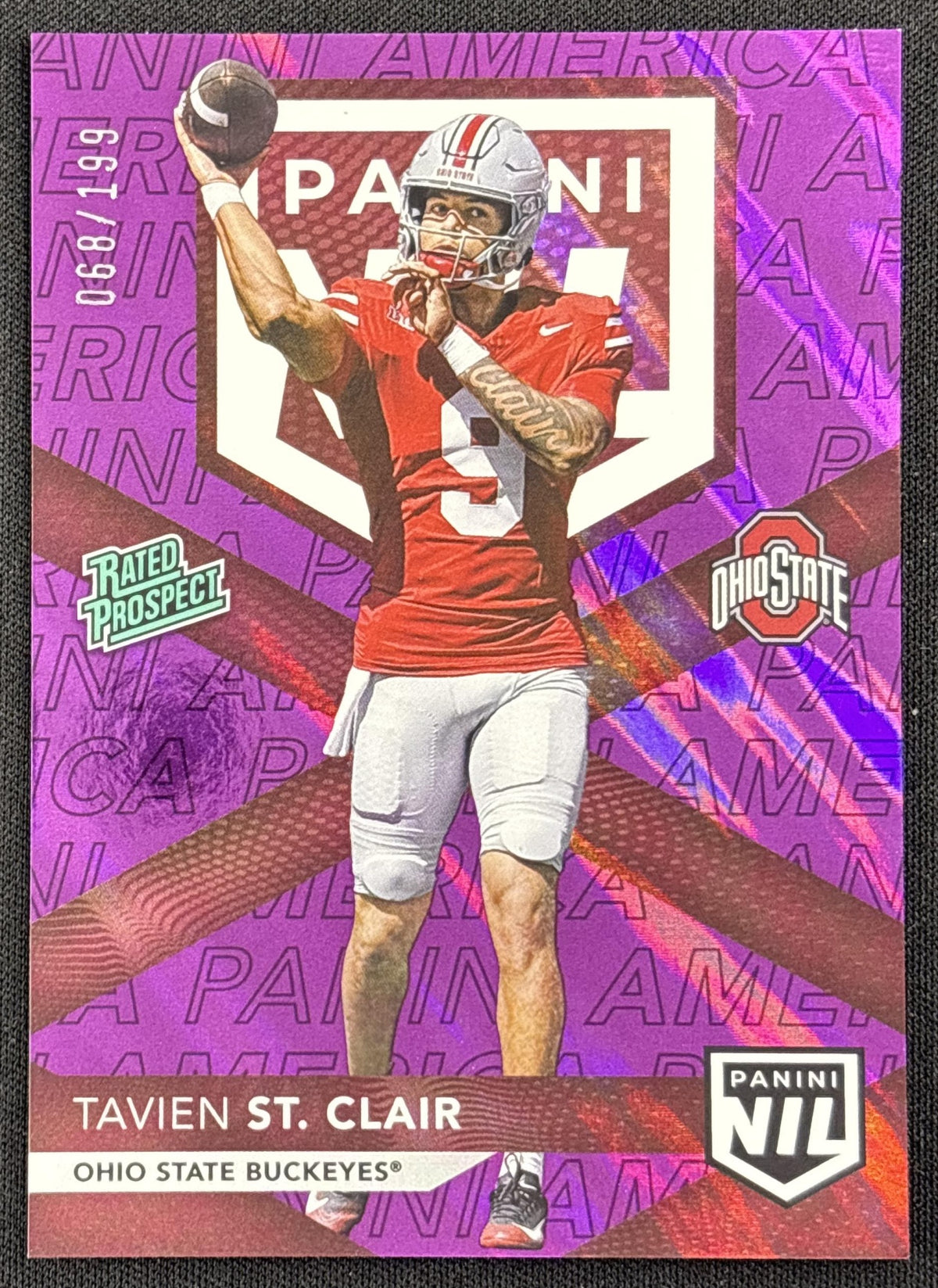 Tavien St. Claire 2026 Panini NSCC Silver Pack Purple /199