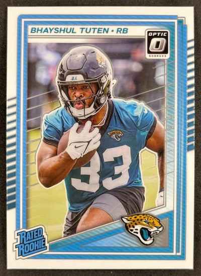 Bhayshul Tuten 2025 Donruss Optic Rated Rookie Jaguars Sports Trading Card