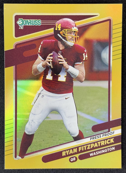 Ryan Fitzpatrick 2021 Panini Donruss Press Proof Premium Commanders