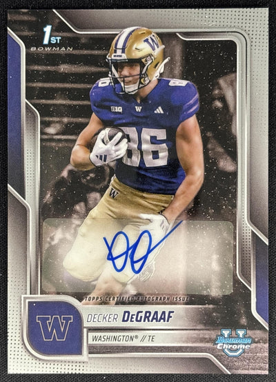 Decker DeGraaf 2025 Bowman Chrome University Prospect Auto Huskies Sports Trading Cards