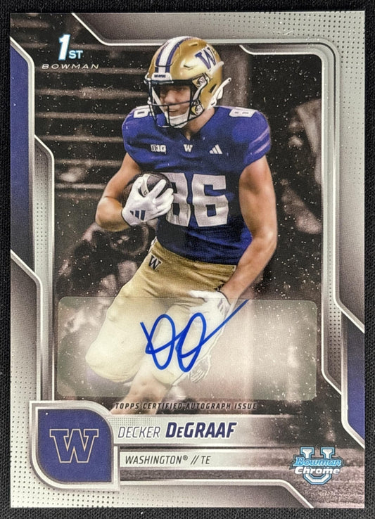 Decker DeGraaf 2025 Bowman Chrome University Prospect Auto Huskies front