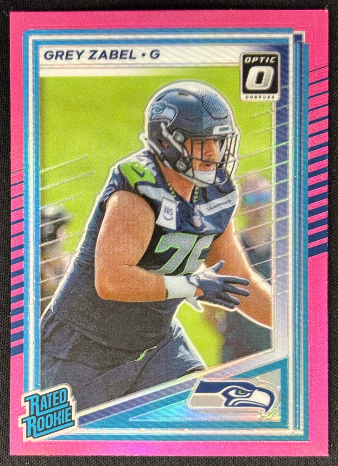 Grey Zabel 2025 Donruss Optic Rated Rookie Preview Pink Seahawks Sports Trading Card