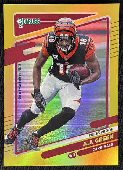 A.J. Green 2021 Panini Donruss Press Proof Premium Cardinals