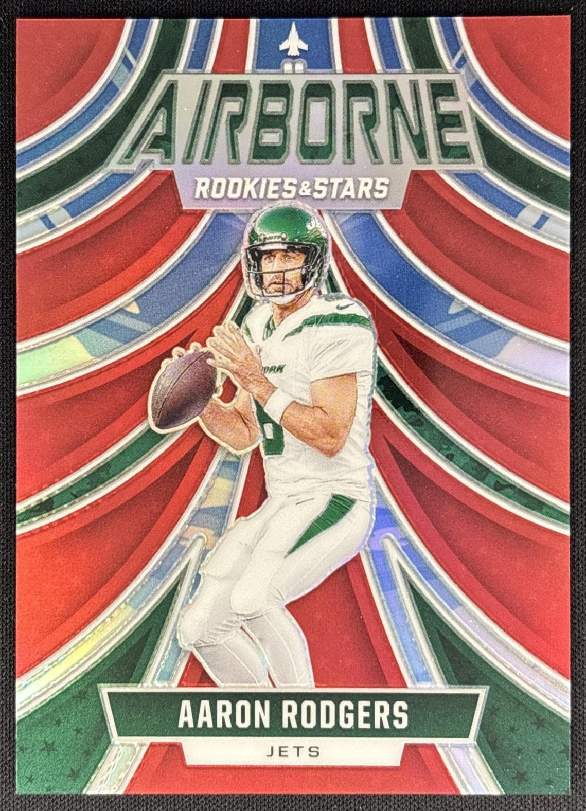 Aaron Rodgers 2024 Panini Rookies & Stars Airborne Red /99 Jets Sports Trading Cards