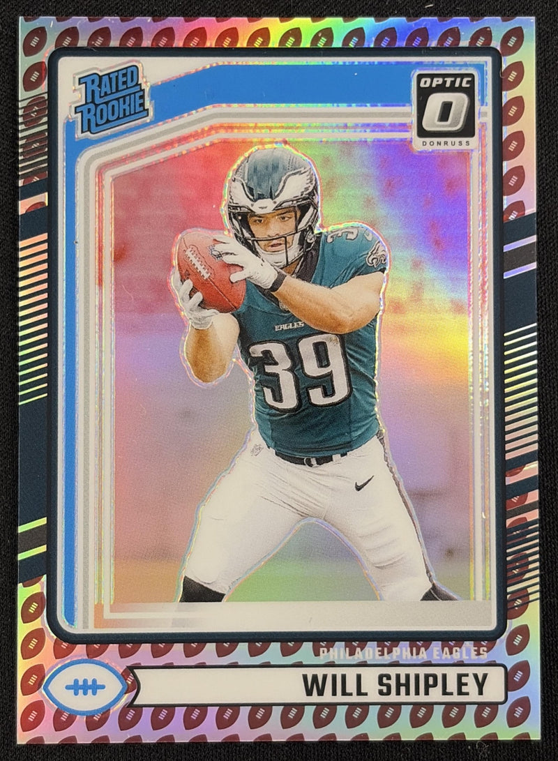 Will Shipley 2024 Panini Donruss Optic Rated Rookies Preview Football Emoji Eagles