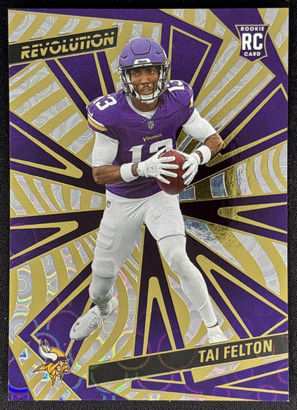 Tai Felton 2025 Panini Revolution Rookies Groove Vikings Sports Trading Cards