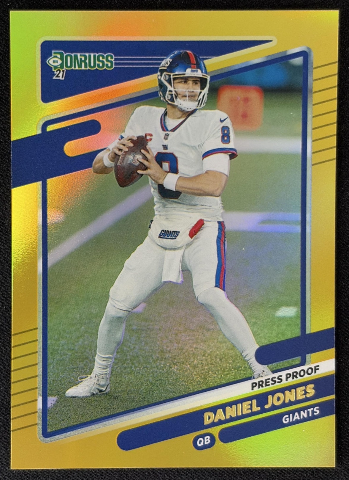 Daniel Jones 2021 Panini Donruss Press Proof Premium Giants - New York Giants