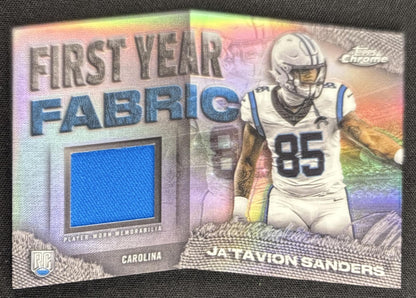 Ja'Tavion Sanders 2024 Topps Chrome First Year Fabric Panthers