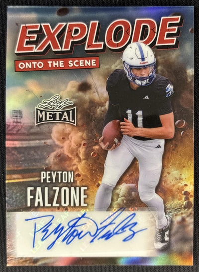 Peyton Falzone 2026 Leaf Metal Explode Onto The Scene Auto Prismatic Red /4