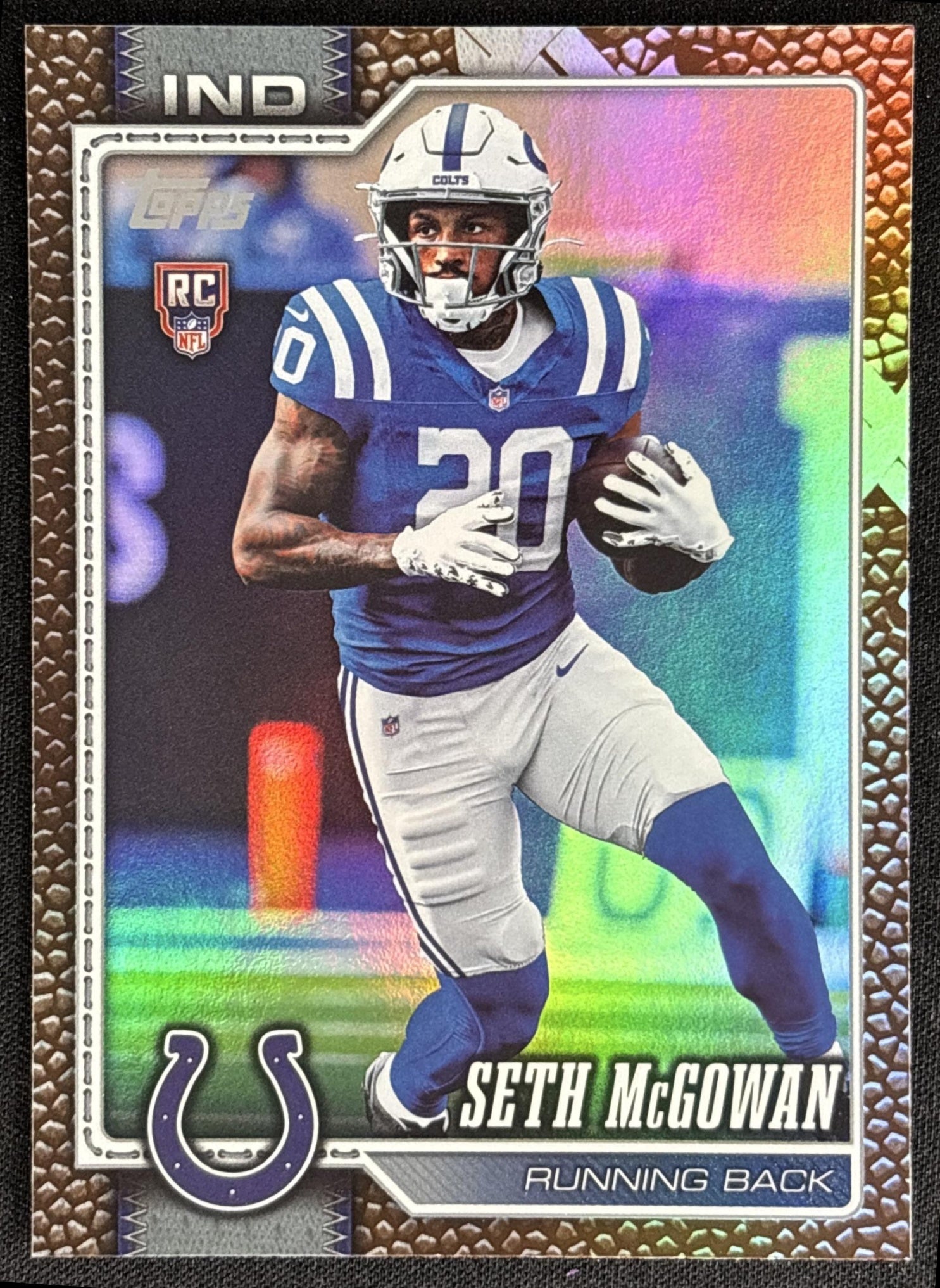 Seth McGowan 2026 Topps Football Leather Foil Colts