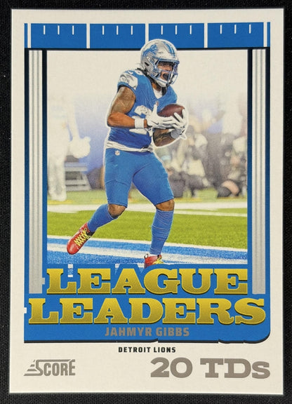Jahmyr Gibbs 2025 Panini Score League Leaders Lions Front