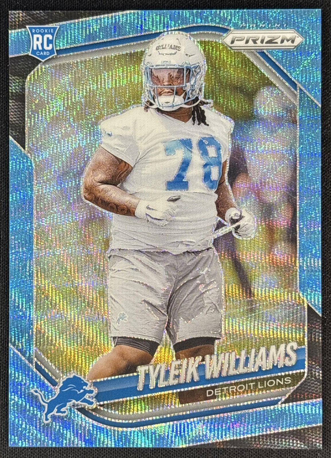 Tyleik Williams 2025 Panini Prizm Blue Wave /230 Lions