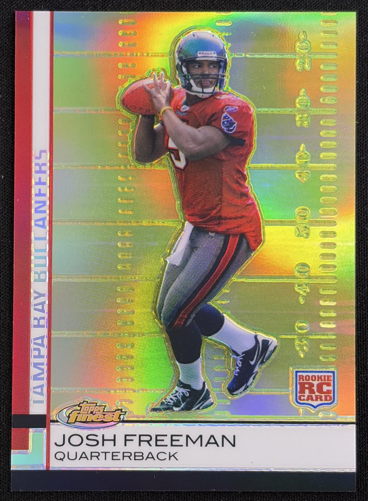 Josh Freeman 2009 Topps Finest Gold Refractor /75 Buccaneers Sports Trading Card